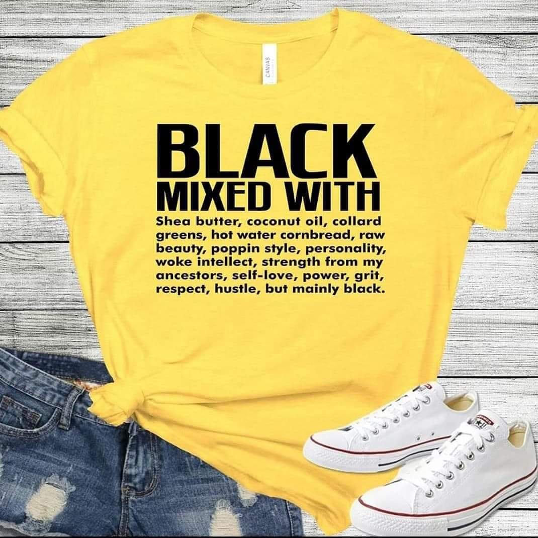 “Black mixed with” short sleeve tee