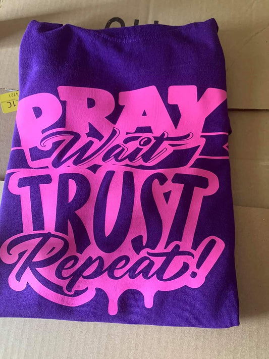 Pray Wait Trust  short sleeve t shirt